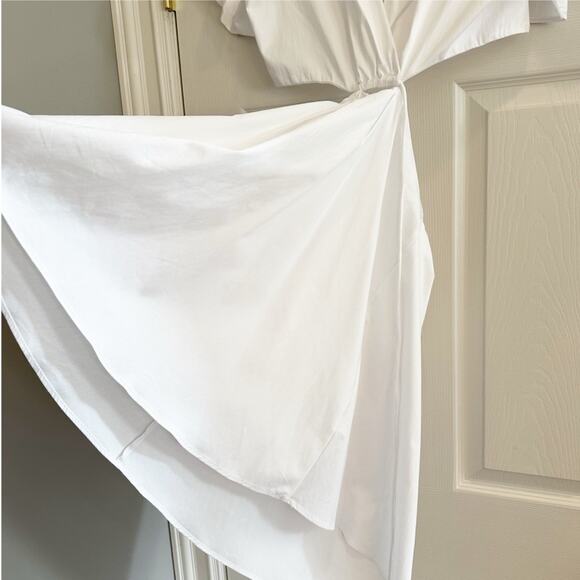 Zara Cut Out White Poplin Dress NWT Size XL SS22 WHITE 7385/084 Casual Summer - Picture 12 of 16